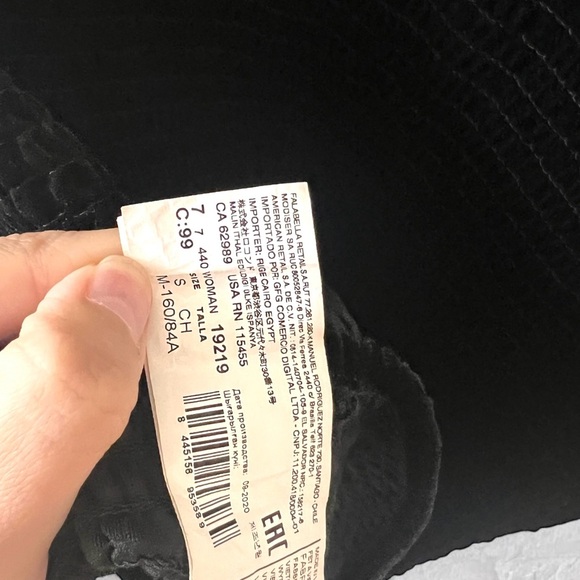 Mango Black Velvet Puff Sleeve Elastic Mini Dress Size 4 - Picture 12 of 12